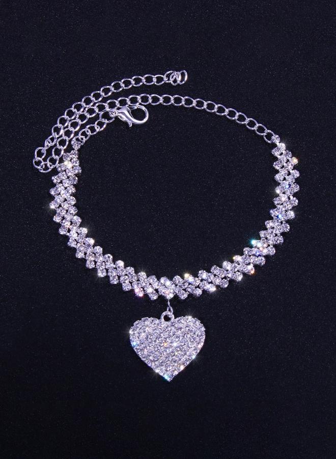 Take Two Women Silver Rhinestone Anklet - Image 1